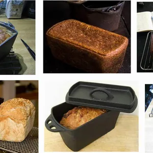 Cast Iron Bread Pan With Lid, Loaf Pans 2-Piece Set for Baking Homemade Meatloaf thumbnail-5