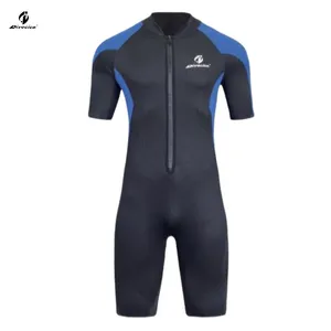 Short Sleeve Front Zip Wetsuit 3MM SBR Neoprene Warm Rash Guard Swimsuit thumbnail-1