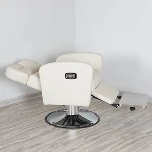 Beauty Hair Salon White Barber Chair Modern Tufted Button Design Hairdresser Chair thumbnail-2