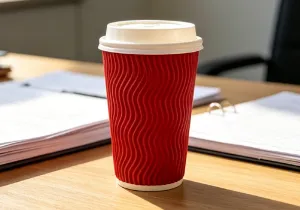 Compostable Ripple Paper Cups 8oz 12oz 16oz Eco Friendly Disposable Hot Drink Cups thumbnail-4