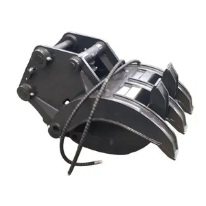 12T Excavator Hydraulic Grab 3+2 Interlocking Tines Blunt Square Tips Fixed Head Internal Cylinder Slate Grey thumbnail-5