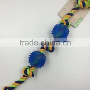 Pet Product Cotton Rope Rubber Ball Toy for Dog thumbnail-1