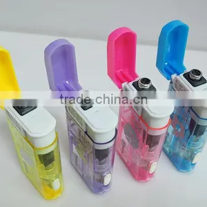 Transparent Company Brand Logo Electronic Windproof Lighter Refillable Cigarette Lighter With Led thumbnail-2