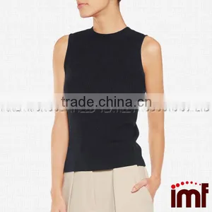 Ribbed Cashmere Vest,Sleeveless Cashmere Sweater thumbnail-3