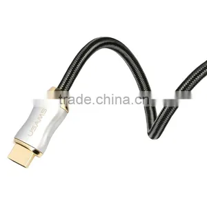 USAMS SJ503 High-Definition Multimedia Interface Cable For Family Cinema/Speaker/PS3 2M Metal Nylon Weave Connection Flat Cable thumbnail-2