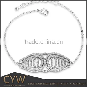 CYW Hot Selling Micropave Setting Silver Linellae Ss925 Bracelet in Spanish thumbnail-1