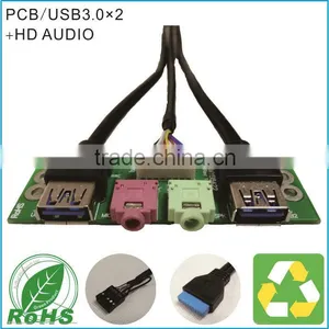 Front Panel Dual USB3.0+HD AUDIO I/O PC Board For Computer With Cable thumbnail-1
