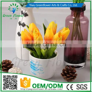 2016 Wholesale Multicolor Latex Artificial PU Flowers Mini Tulip Bonsai Real Touch Bouquet Wedding Bridal Decor Display Flower thumbnail-3