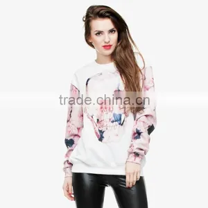 Custom Blank Sweatshi Skull Roses 3d Digital Print Fullprint Crewneck Sweatshirt Spring Autumn Unisex Custom Oversized Pullover thumbnail-2