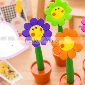 3D PVC Pen Plastic Cartoon Pen Flower Pen Cheap Promotion Cute Products thumbnail-1