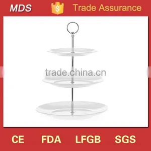 Clear Glass Cake Plate Stand With 3 Tiers thumbnail-1