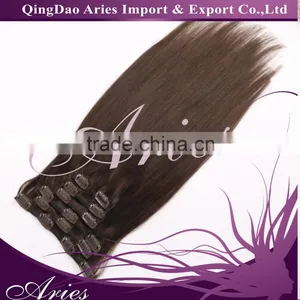 Remy (Remi) Human Hair Clip in Extensions Brown thumbnail-2