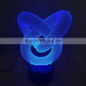 Color Changing 3D Twist Knot LED Night Lamp thumbnail-1