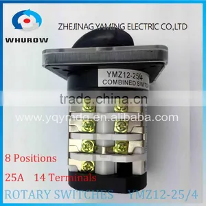 Rotary Switch YMZ12-25/4 Changeover Cam Combination Switch 4 Poles 8 Positions 14 Terminals 25A Ui 690V Sliver Point Contacts thumbnail-4