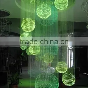 Single Spiral Stainless Steel Fiber Optic Chandelier thumbnail-1