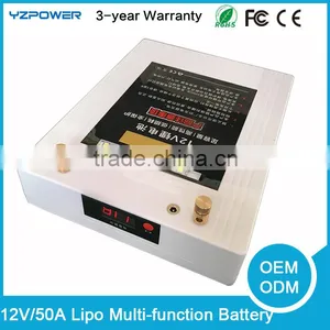 Rechargeable Lipo Battery 12V 50A With Flash USB Charger For IPhone Samsung Huawei Smart Phones Li-ion Lithium Storage Batteries thumbnail-1