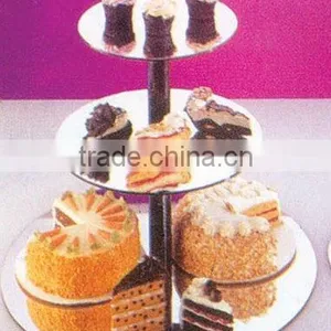 3-tiered Crystal Cake Tray Display Wedding Cake Stand thumbnail-1