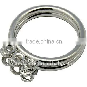 Brass Ring Shanks, Double Circle With Nine Holes, Nickel, 17mm Inner Diameter, 7mm, Hole: 1.8mm(KK-Q082-N) thumbnail-1