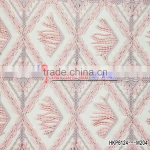New Products Innovative Product Ideas Come From Geometric Element Pink Fabric Textile With Elelash Fringe thumbnail-1