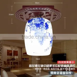 Chinese-made Flower Shade Modern Ceramic Energy Saving Ceiling Lamp Porcelain Wooden Light thumbnail-3