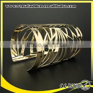 Gold Metal Cuff Bracelet Blank, Heavy Metal Bracelets thumbnail-4