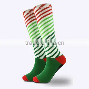 Fuzzy Knee High and Red and Green Striped Socks With Circular Knitting Machine thumbnail-2