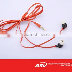 Best Looking Red Flat Wired Stereo Earphone thumbnail-1