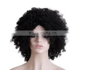 18" Long Kinky Curly Black Hair Wig Kinky Afro Wigs African American Wig For Black Women Cheap Natural Synthetic Fake Hair Wig thumbnail-1