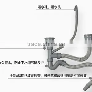 Modern Kitchen Docorative Sink Stackable Kitchen Sink Undermount Double Handmade Kitchen Sink R-15-3118 thumbnail-5