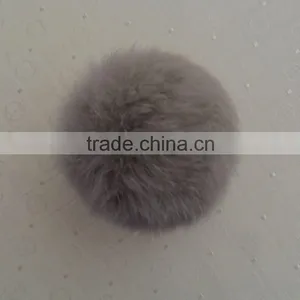 Factory Direct Sale 9cm Rabbit Fur Pompoms With Rubber Band thumbnail-1