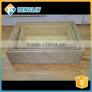 Decorative Fabric Storage Box With Leather Handle thumbnail-1