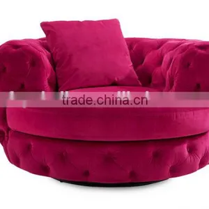 Living Room Furniture Upholstered Recliner Single Armrest Round Sofa for Apartment thumbnail-2