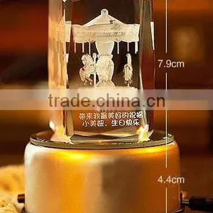 2016 Elegant Crystal Cube With Colorful Light for Gift thumbnail-1