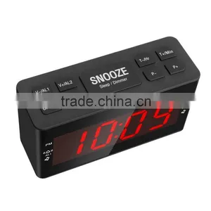 Hotel Digital Alarm Clock Radio Receiver Large Jumbo LED Display Snooze Sleep thumbnail-2
