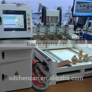 Wood Carpentry Machines With 4 Spindle and 4 Rotaries do 3d Cutting Work thumbnail-1