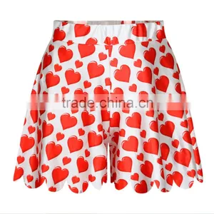 Plus Size Women Running Shorts Hearts White Sublimation Pants N14-36 thumbnail-1