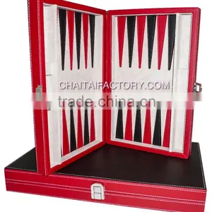 High Quality Vinyl Faux Leather Backgammon Set thumbnail-1