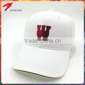 White Color 100% Cotton Twill 6 Panel Embroidered Baseball Cap thumbnail-1