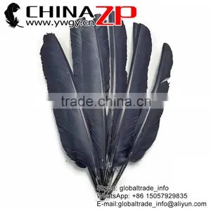 CHINAZP New Arrival Plumage Crafts Factory Dyed Grey Turkey Pointers Quill Large Feathers for Sale thumbnail-1