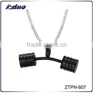 Men's Dumbbell Design Stainless Steel Necklace 2016 thumbnail-1