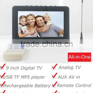 Analog TV DTV900- DVBT2 9 Inch Lcd tv Antenna USB TF Mp5 Digital Player Drivers thumbnail-1