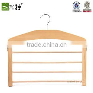 Wholesale A Grade Beech Wooden Scarf Hanger, Wood Hanger for Scarf thumbnail-1