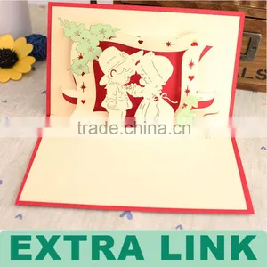 Wholesale Luxury Pop Up Hard Cover Wedding Invitations Card thumbnail-1