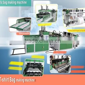 High Speed 2 Lines T-shirt Bag Making Machine for 500pcs/min thumbnail-2
