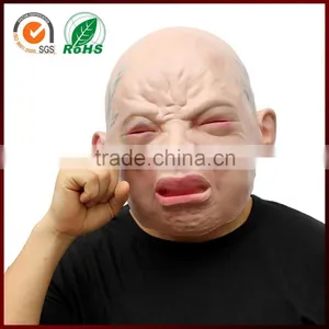 Carnival Party Educational Accessory Sad Rubber Latex Realistic Crying Baby Mask thumbnail-1