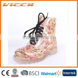 Pvc Transparent Short Ankle Lady Rain Boots thumbnail-1