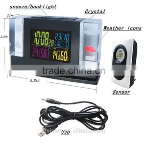 Desktop Radio Controlled Weather Station Clock With 3 Tramsmitters, Wireless Weather Station With RCC thumbnail-3