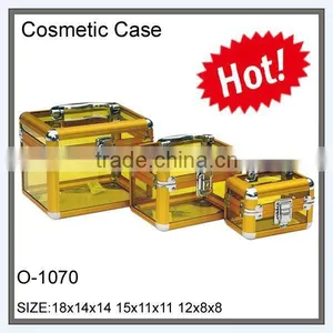 3pcs Sets Yellow Transparent Acylic Cosmetic Case thumbnail-1