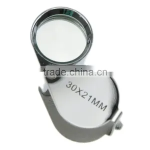 2016 New Design 30X 21mm Silver Colored Diamond Loupe Handheld Jewelry Magnifier thumbnail-2