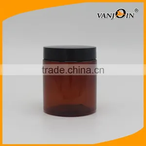 250ML Natural Face Beauty Cream Packaging PET Amber Plastic Cream Jar thumbnail-1